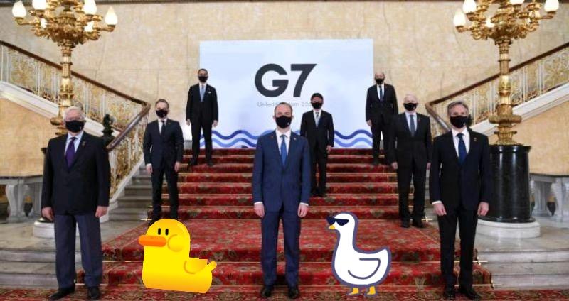 果然，剧本都不带换的
 
近期G7集团在加拿大外长会联合声明中，公然抛出三大无理