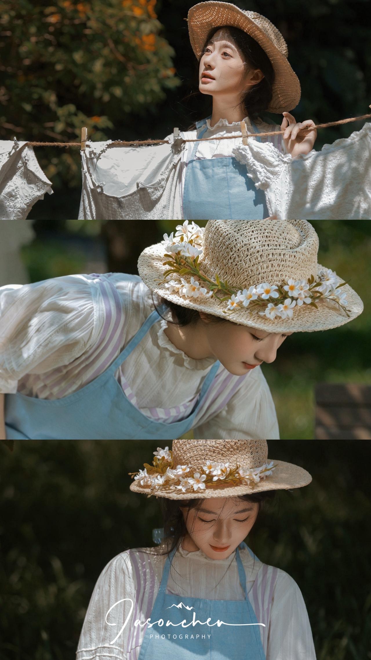 乡村美学出片 森系少女 秋日氛围感拍照 自然文艺风穿搭 日杂田园风