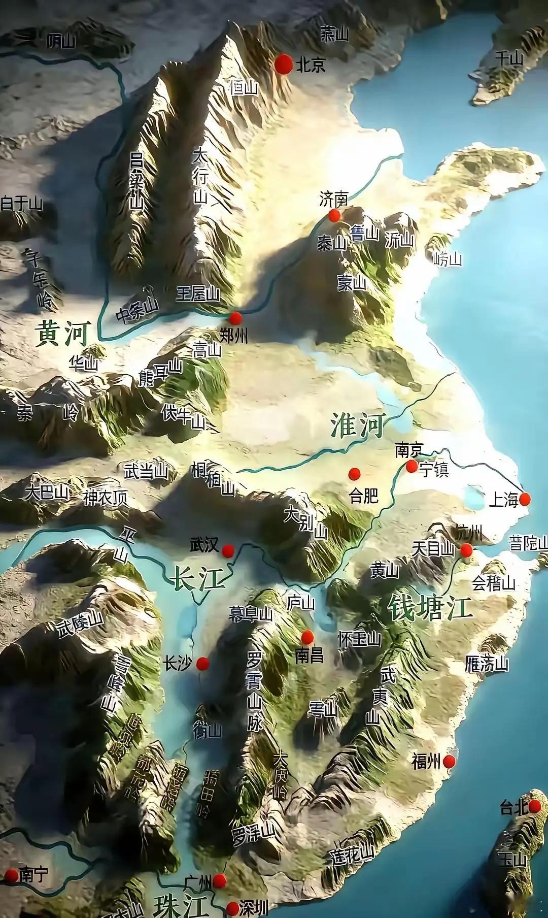 太行山到了郑州突然裂出一道口子，越看越像上帝按了个“开门键”。真要说这是自然形成