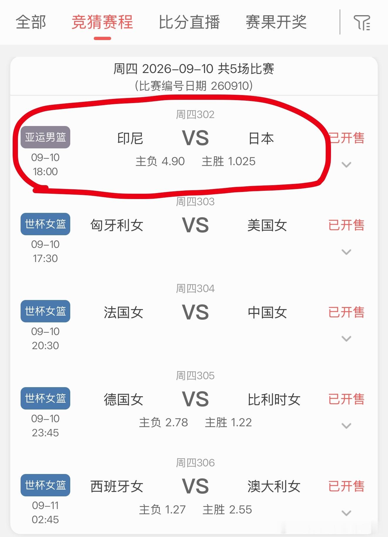 亚运会今天开赛亚运篮球在售，足球肯定也会开售了。亚运会其实级别挺高的，跟亚洲杯差