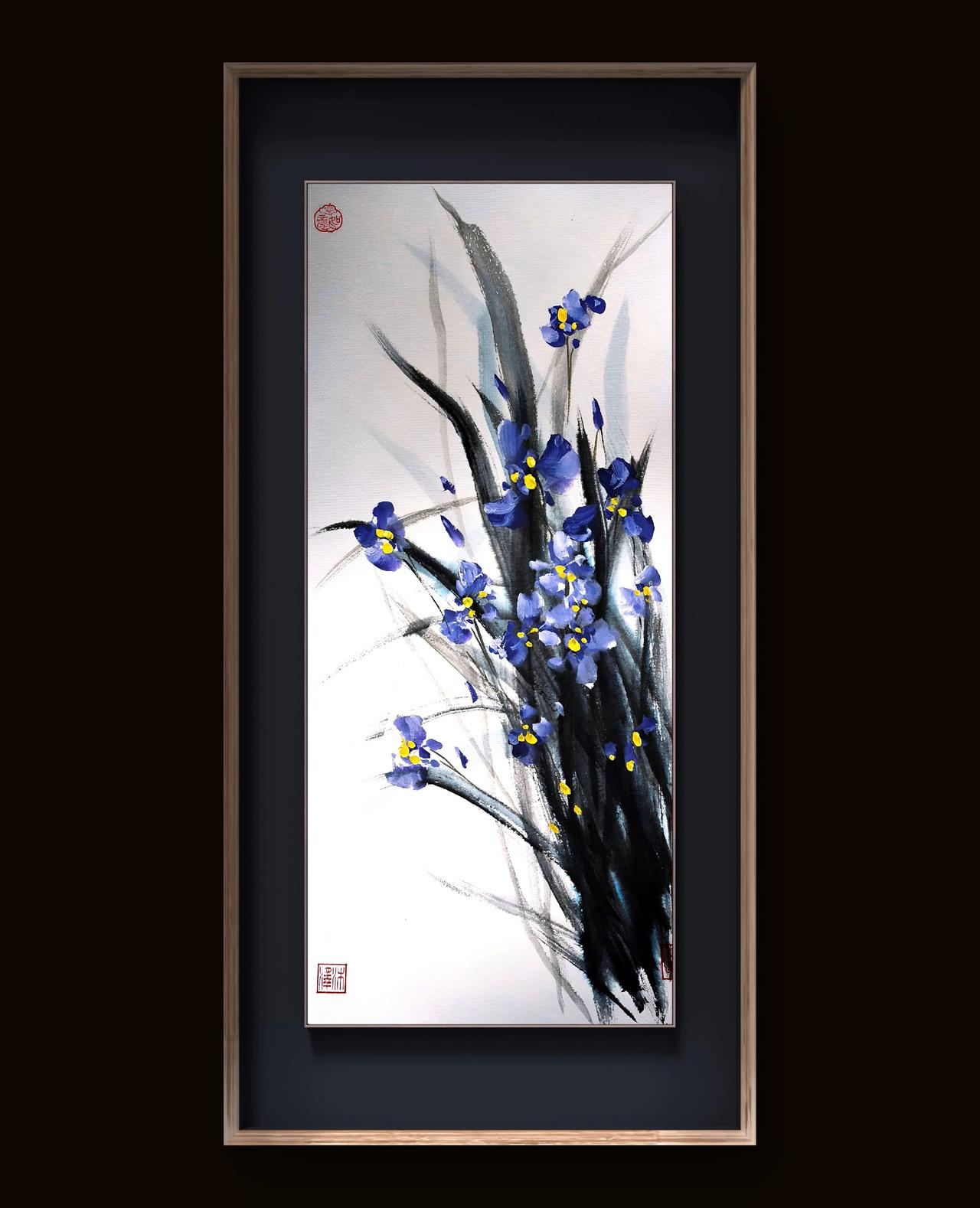 鸢尾花 国画 写意花鸟