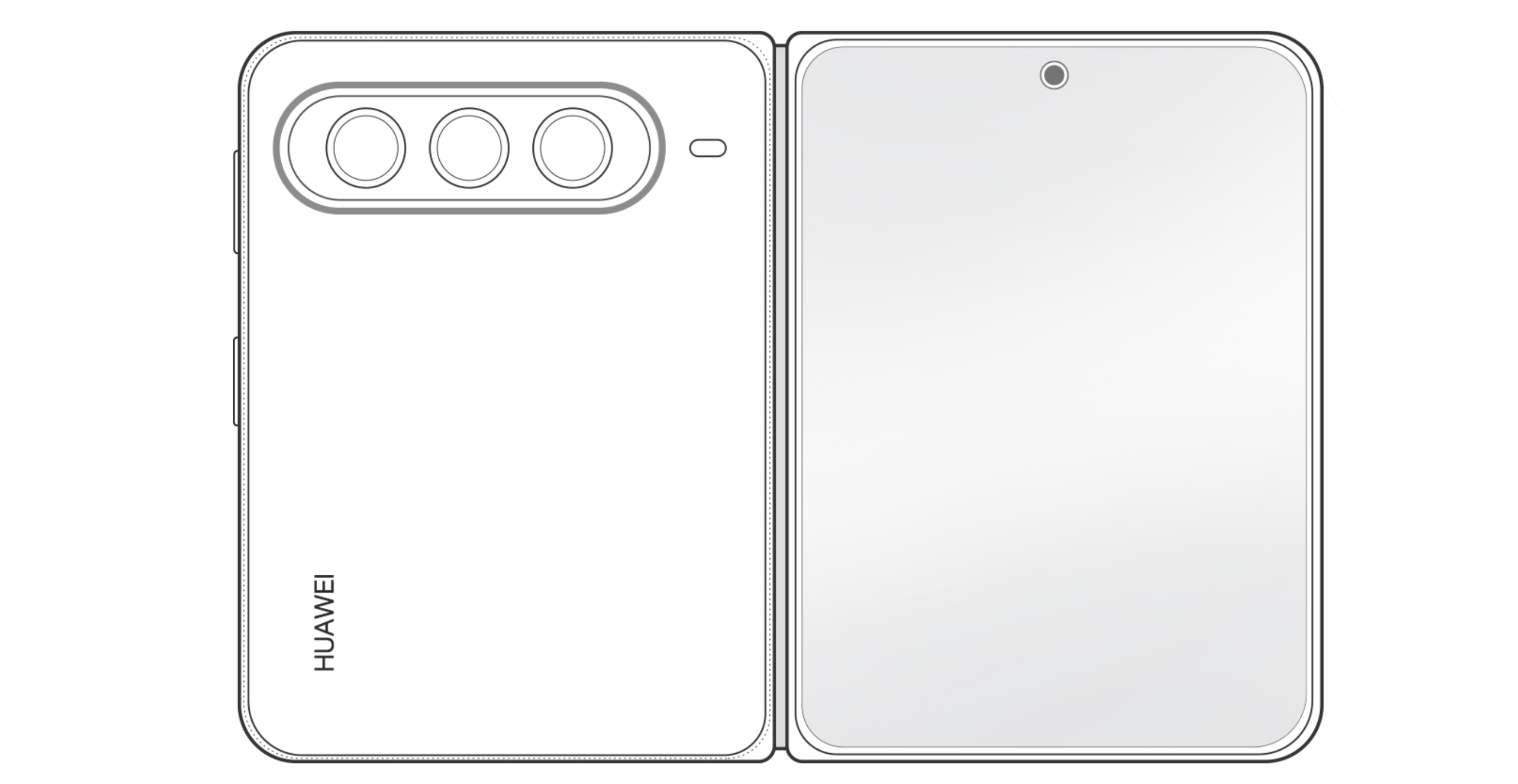 华为大阔折设计图曝光 小阔折Pura X不仅爆火，还开创了折叠屏新品类今天华为新
