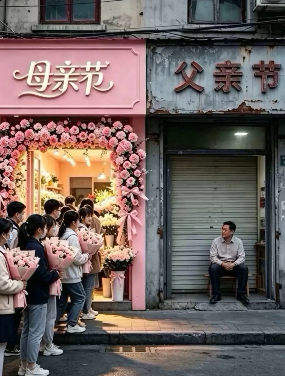 妈妈有鲜花，爸爸也该有被偏爱的资格。 
