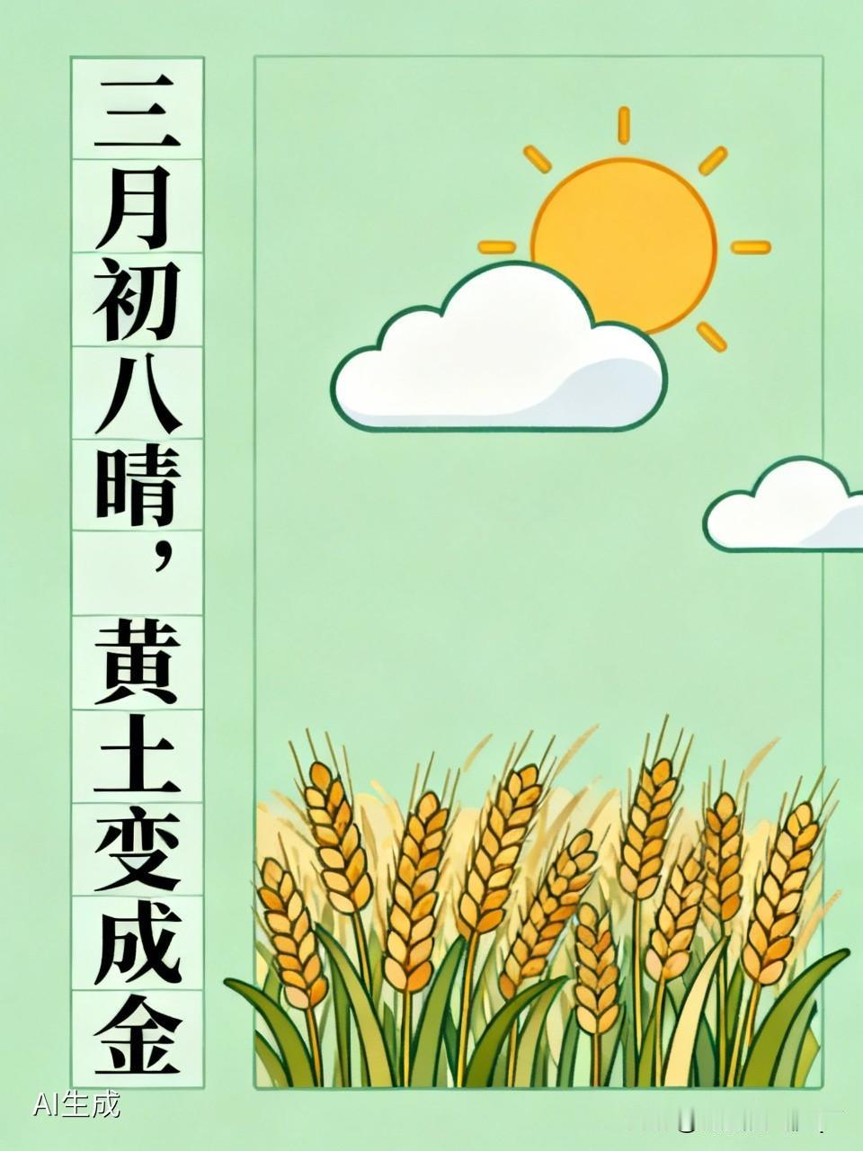 今天是三月初八民间俗语有
三月忌初八
（恐倒春寒、连阴雨，影响收成）
- 三月初