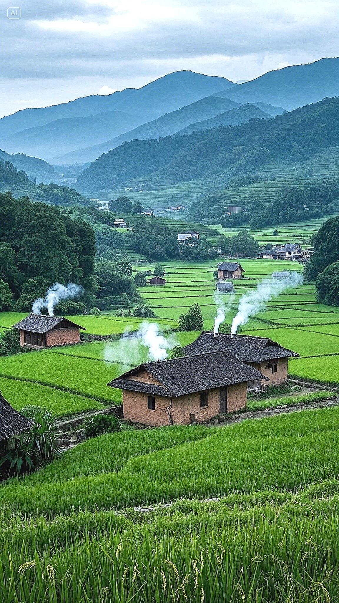 上联：稻花炊烟说丰年
下联：[加一][加一][加一][加一]

请赐下联。从田园
