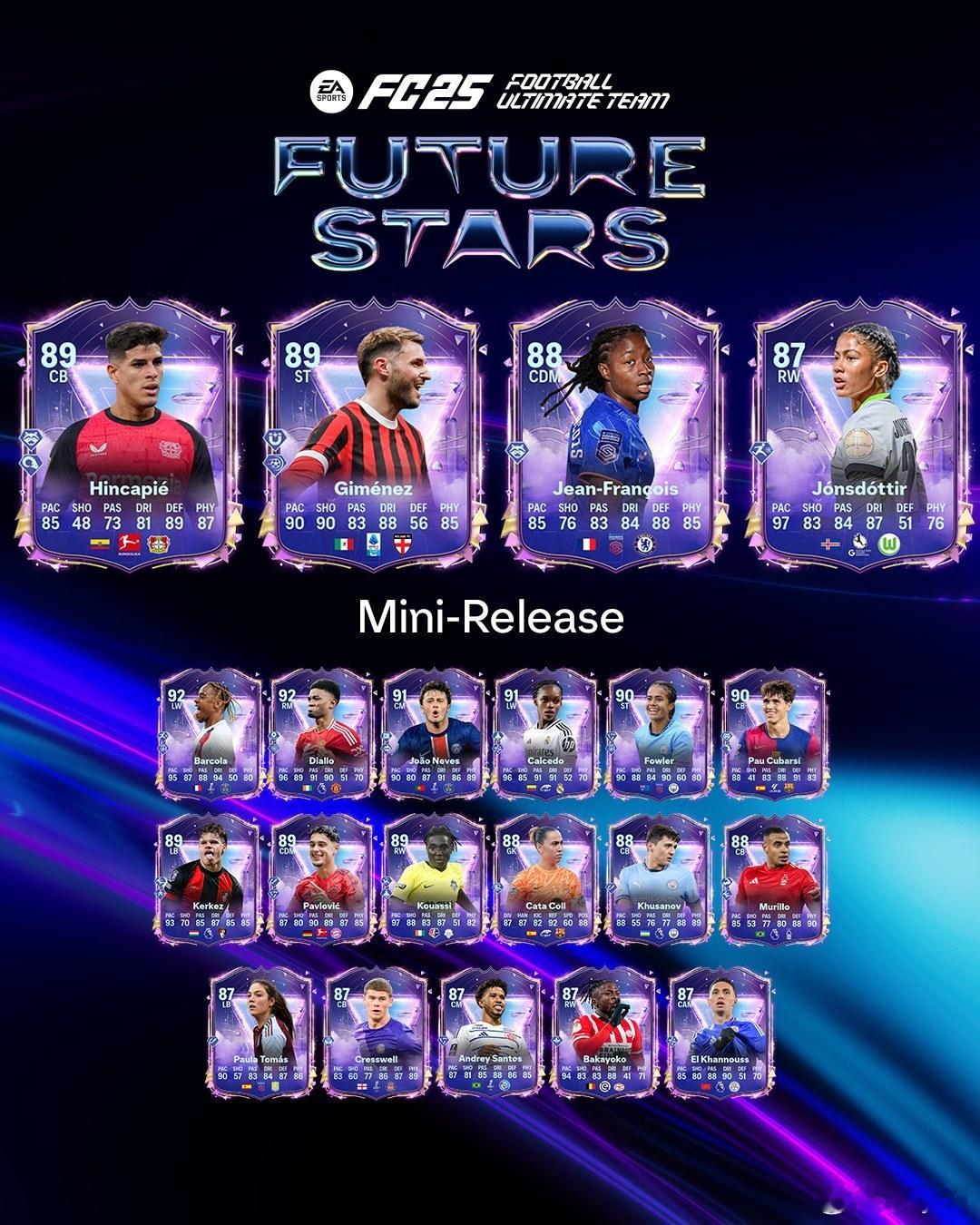 FC 25 Ultimate Tema未来之星第二梯队小发布正式上线！ 