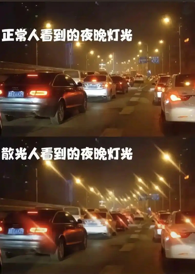 近视散光人群开夜车的视角 是这样吗？