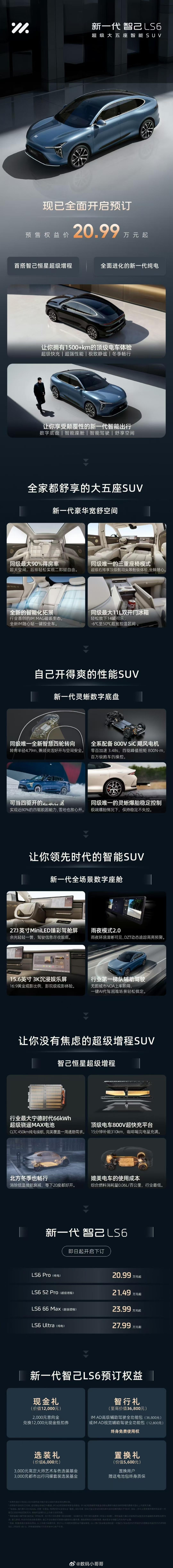 新一代智己LS6超级增程今日发布，20.99万起！太卷了，这让友商们还怎么玩？ 
