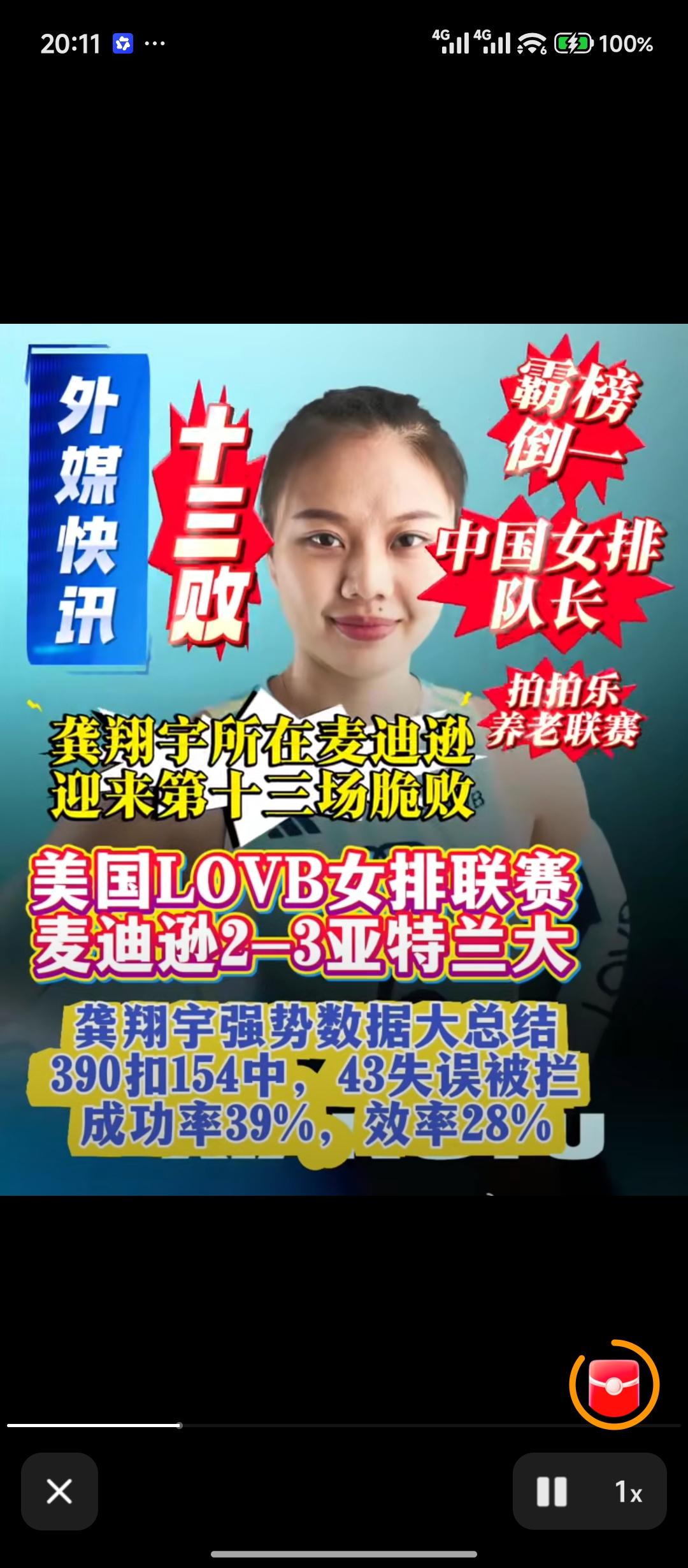 龚翔宇结束美国女排联赛即将回国
       美国女排LOVB联赛常规赛全部结束