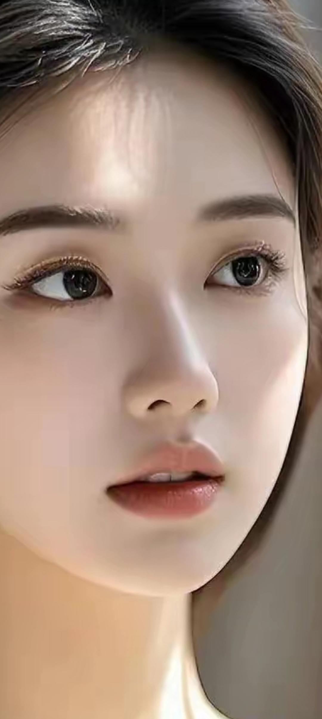 温柔甜美的少女，眼神清澈动人