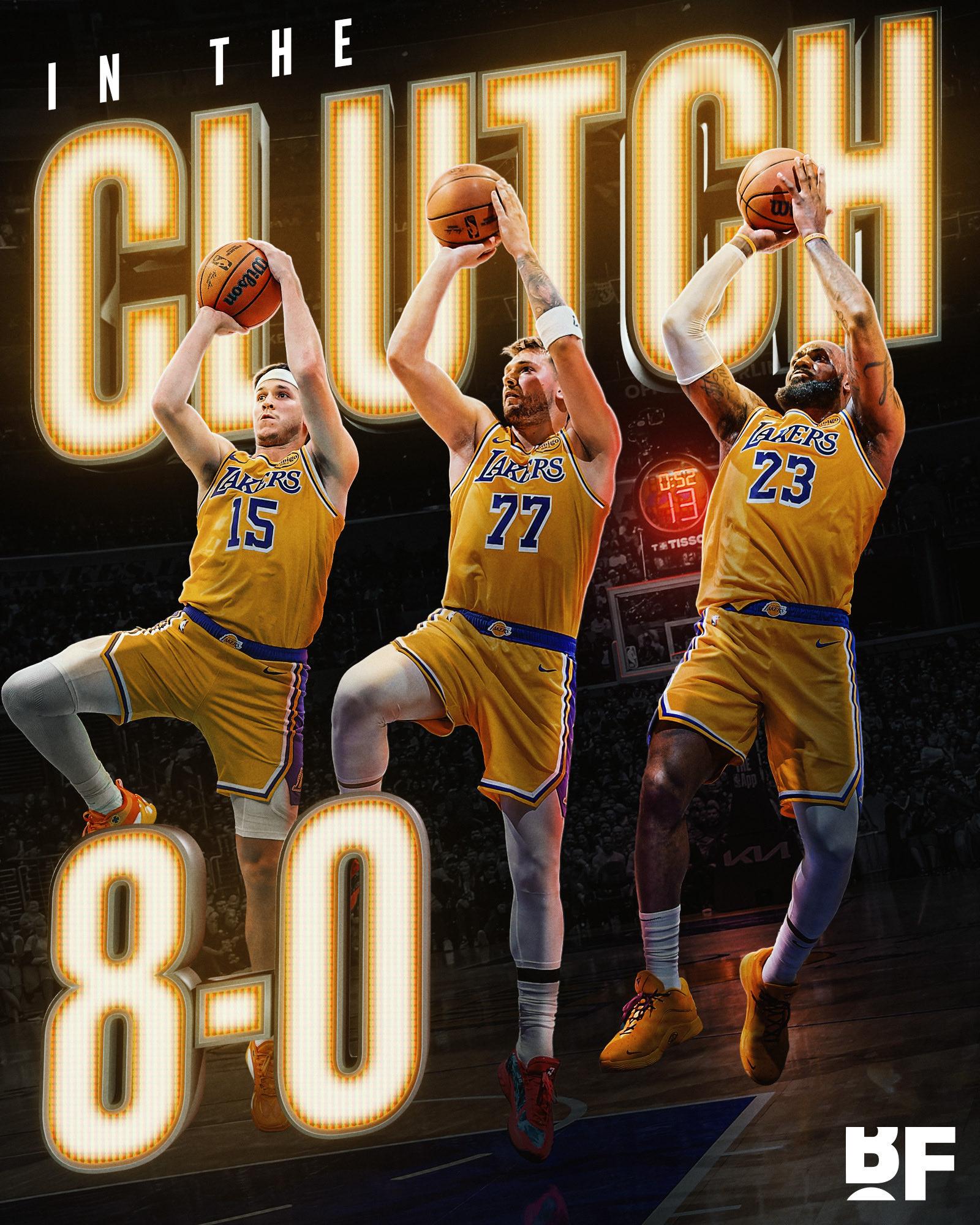 湖人面对关键时刻的比赛，目前8胜0负湖人