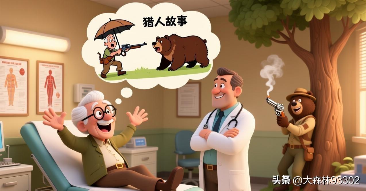 一80岁的老先生体检时难掩喜悦，自豪地对医生炫耀：“大夫，我32岁的娇妻怀孕了，