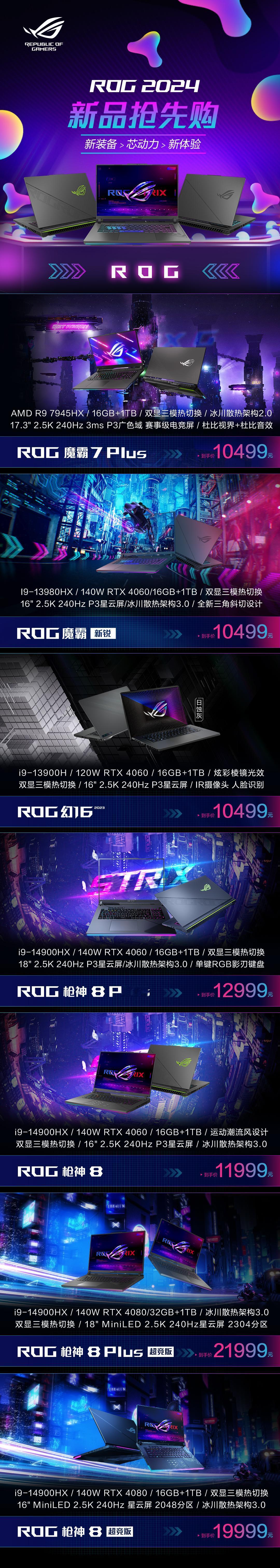 ROG 2024新品好多看图
幻 Air
ROG幻14 星空版
ROG幻14 经