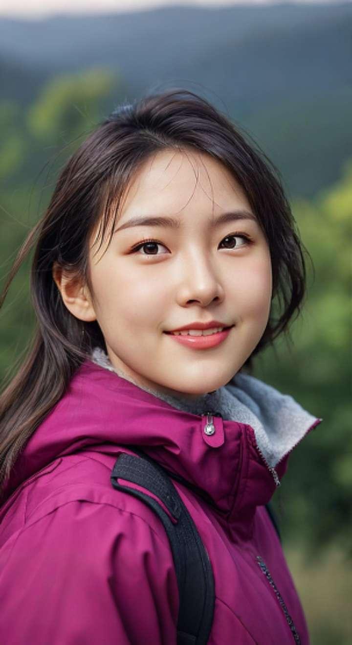 AI扩图 AI冲锋衣甜微笑