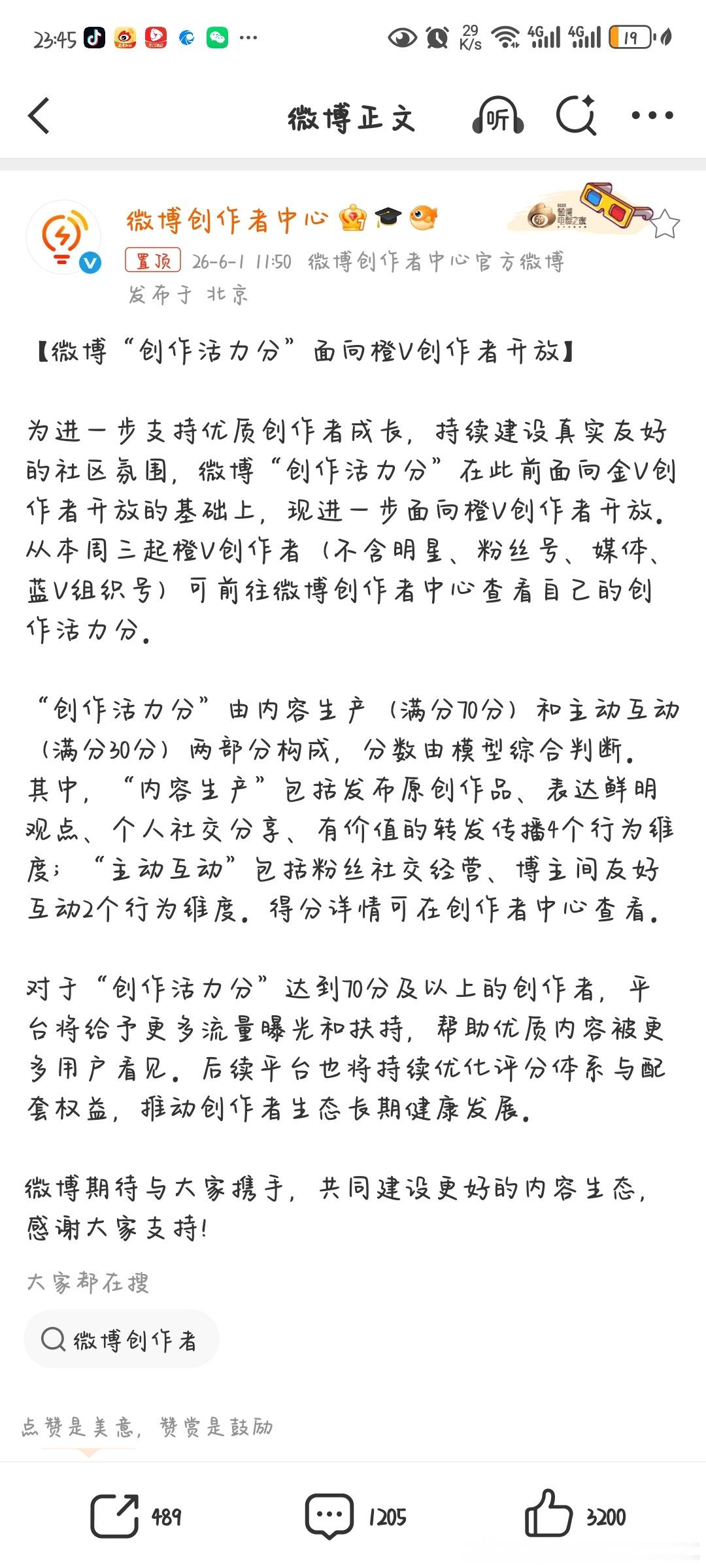生活手记 什么创作活跃分啊？我都没有啊，简直是噩耗呀！创作活力分