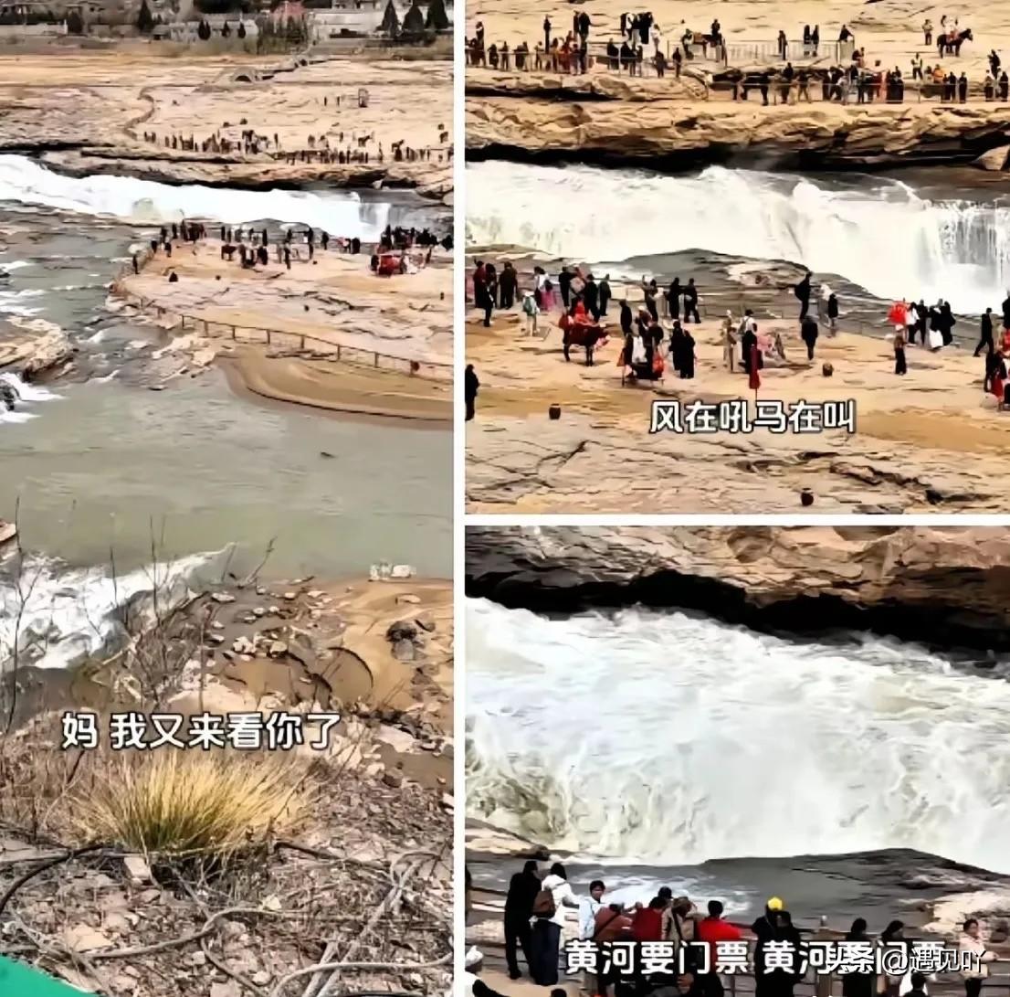 3月22日，刷到一个壶口瀑布外的视频，被一句魔改歌词整无语了。

一个女游客对着