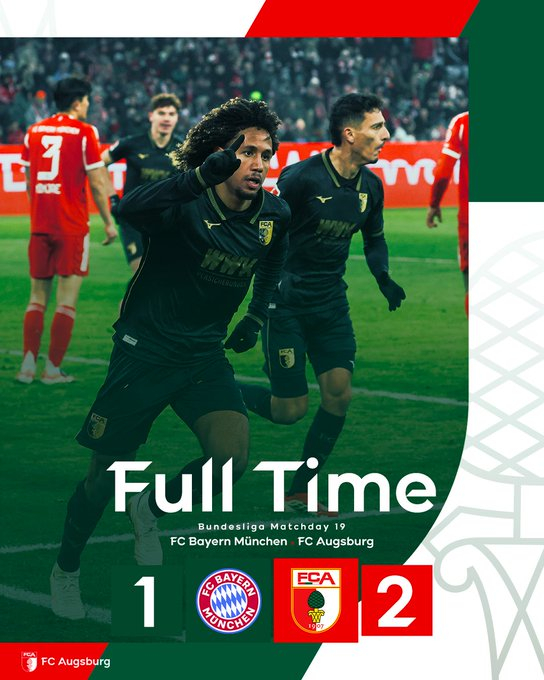 拜仁慕尼黑1比2奥格斯堡拜仁1-2奥格斯堡，遭遇赛季德甲首败，跨赛季26轮联赛不