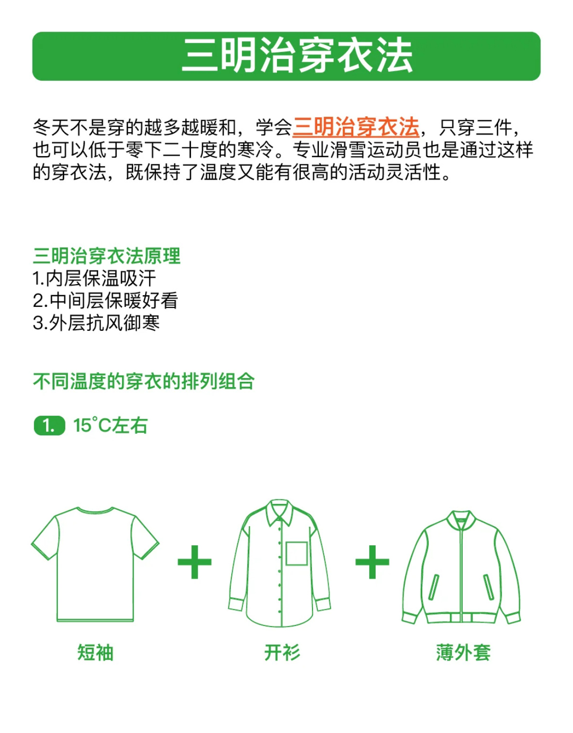 💌： 后悔现在才知道三明治穿衣法  冬天再也不用裹成球了！  