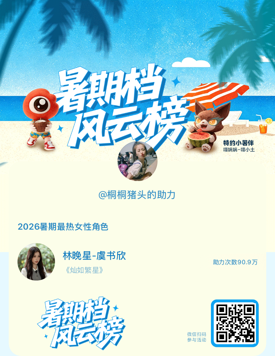 【暑期档风云榜】活动进行中，快来助力她成为今夏最热！2026暑期最热女性角色 暑