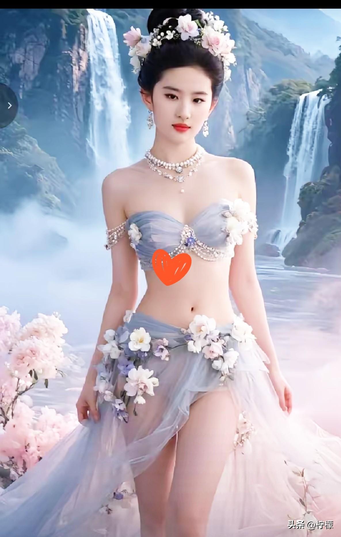 刘亦菲简直就是
从梦幻仙境里走出来的绝美仙子！想象一下，她置身于花海中，微风轻拂