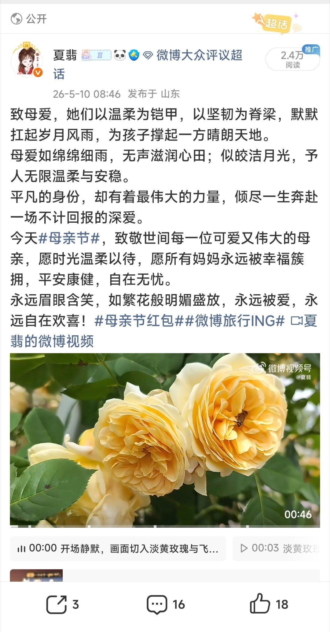粉条投放凡尔赛 母亲节的温馨投放，选择人群触达方式，投放完成率2864%，获得2