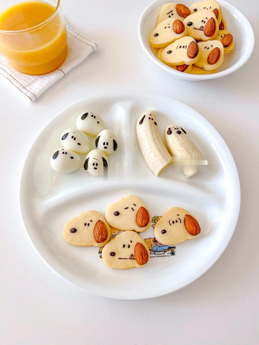 史努比·坚果曲奇🍪鹌鹑蛋早餐盘🍽️