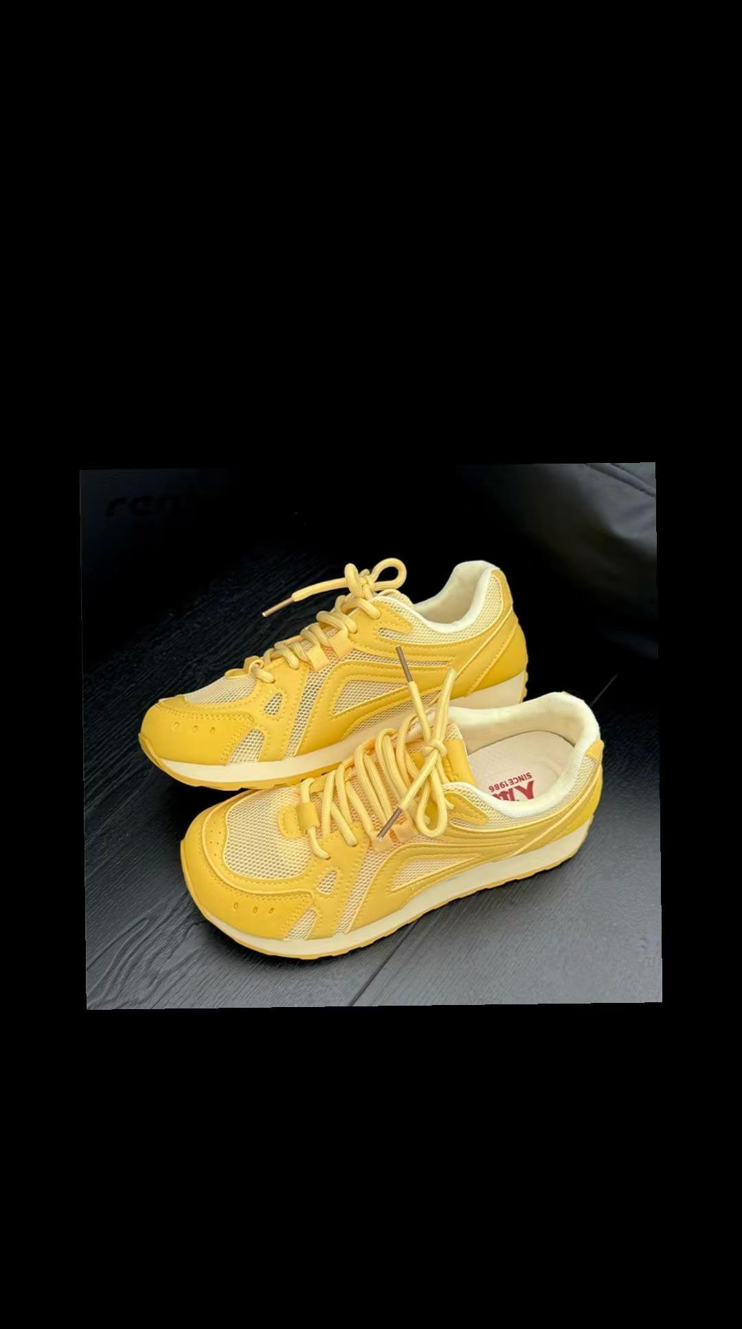 防滑鞋小黄鞋 透气网鞋 生活的美无处不在 跑鞋