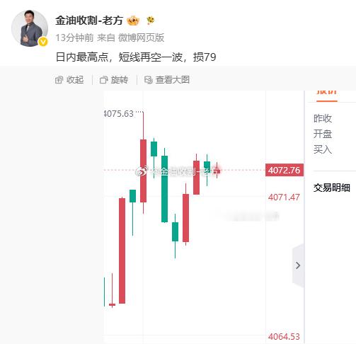 实事求是，这波实盘50点没减仓收割，空单已经扫损了，后面再带兄弟们拿回来吧