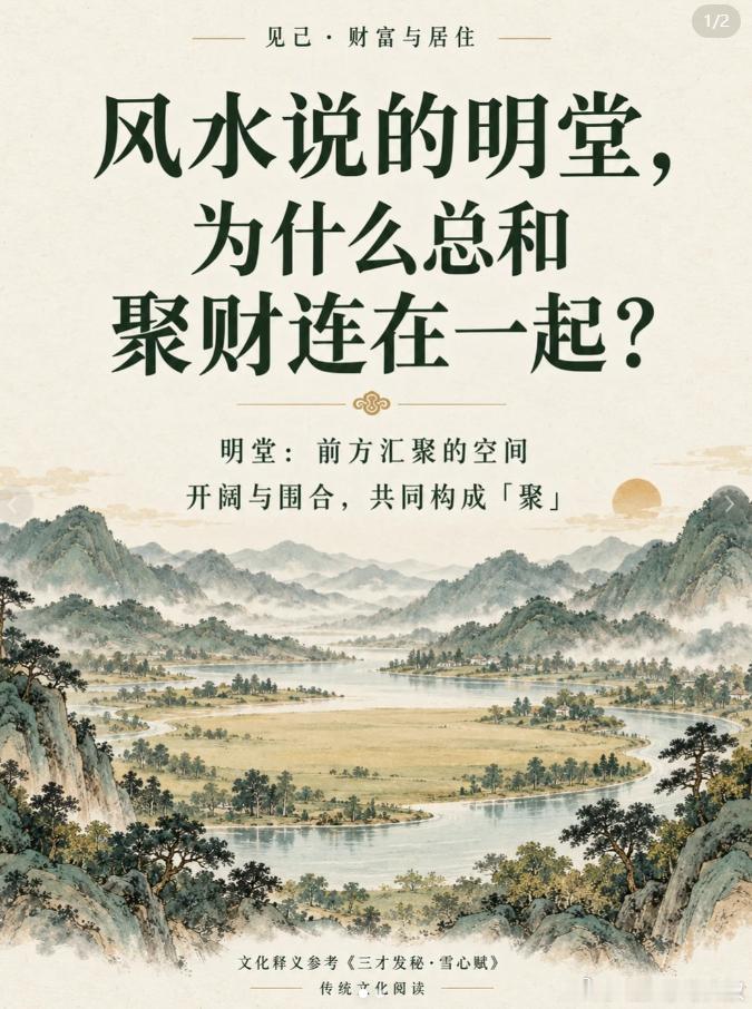 风水说的明堂，为什么总和聚财连在一起？为什么有人看房，先看门前开不开阔，再看周围