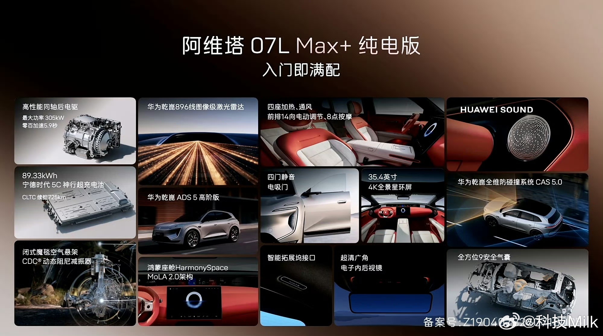 阿维塔07L预售价来了：Max+后驱版24.99万，标配896线激光雷达、华为A