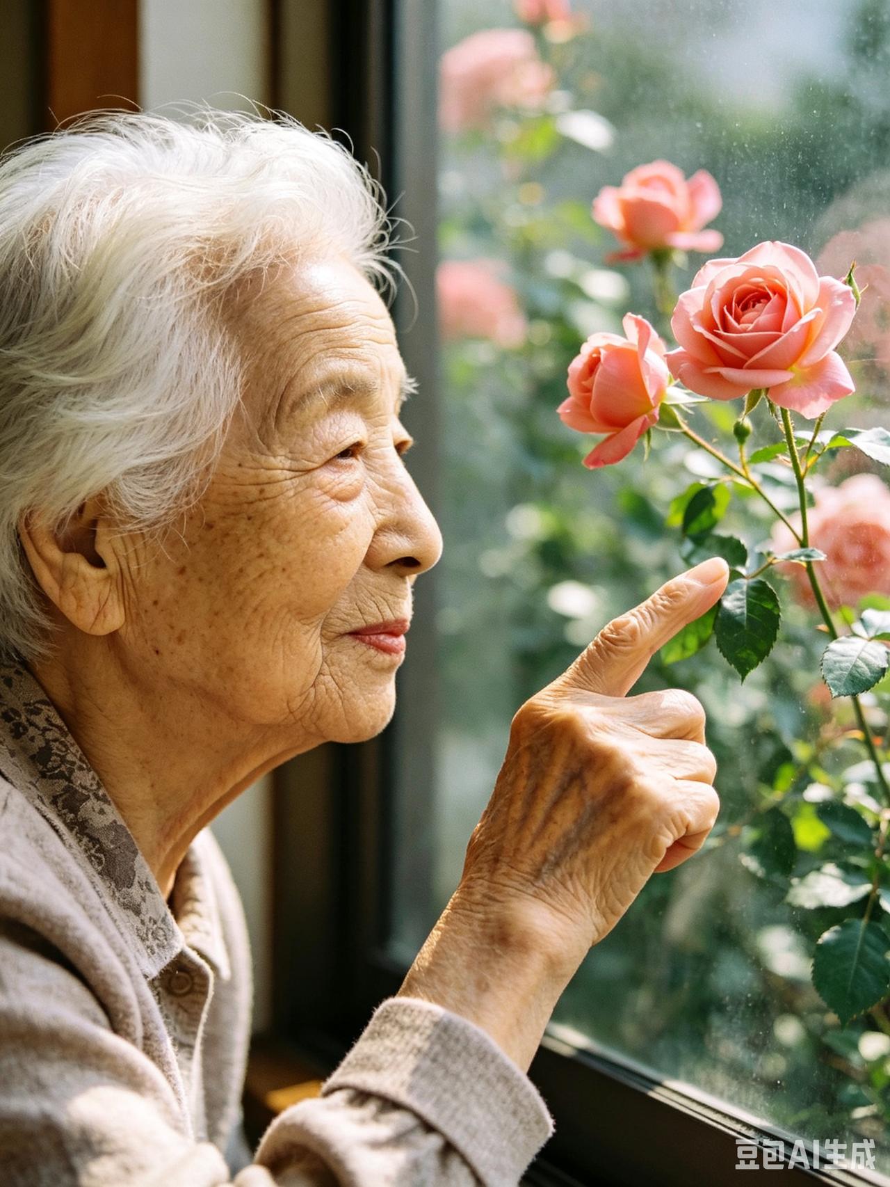 母亲｜她90多了，总指着窗外说
 
接视频。她把手机转向窗外，手指着院里的月季花