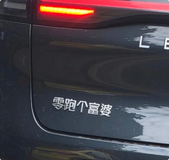 现在路上跑的车，尾标比车本身还有看头。“零跑恁老公”“零跑恁媳妇”这种，一看就是