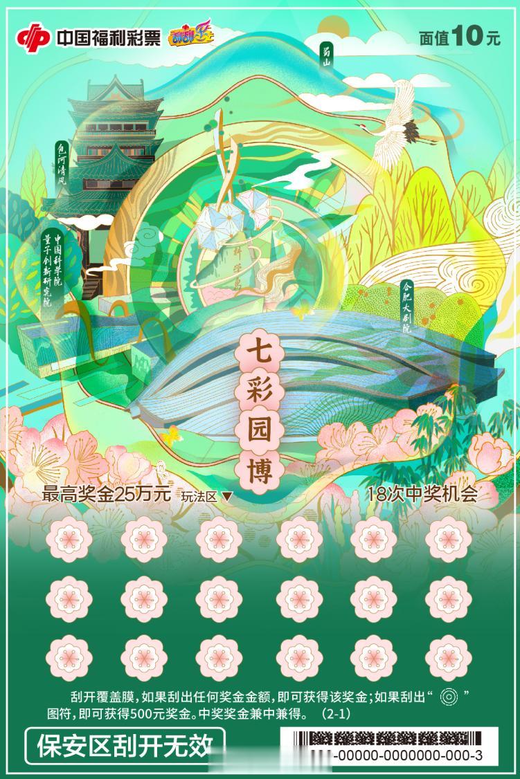 【“七彩园博”新上市  640万派奖好运多】安徽省地方主题即开票、第十四届中国（