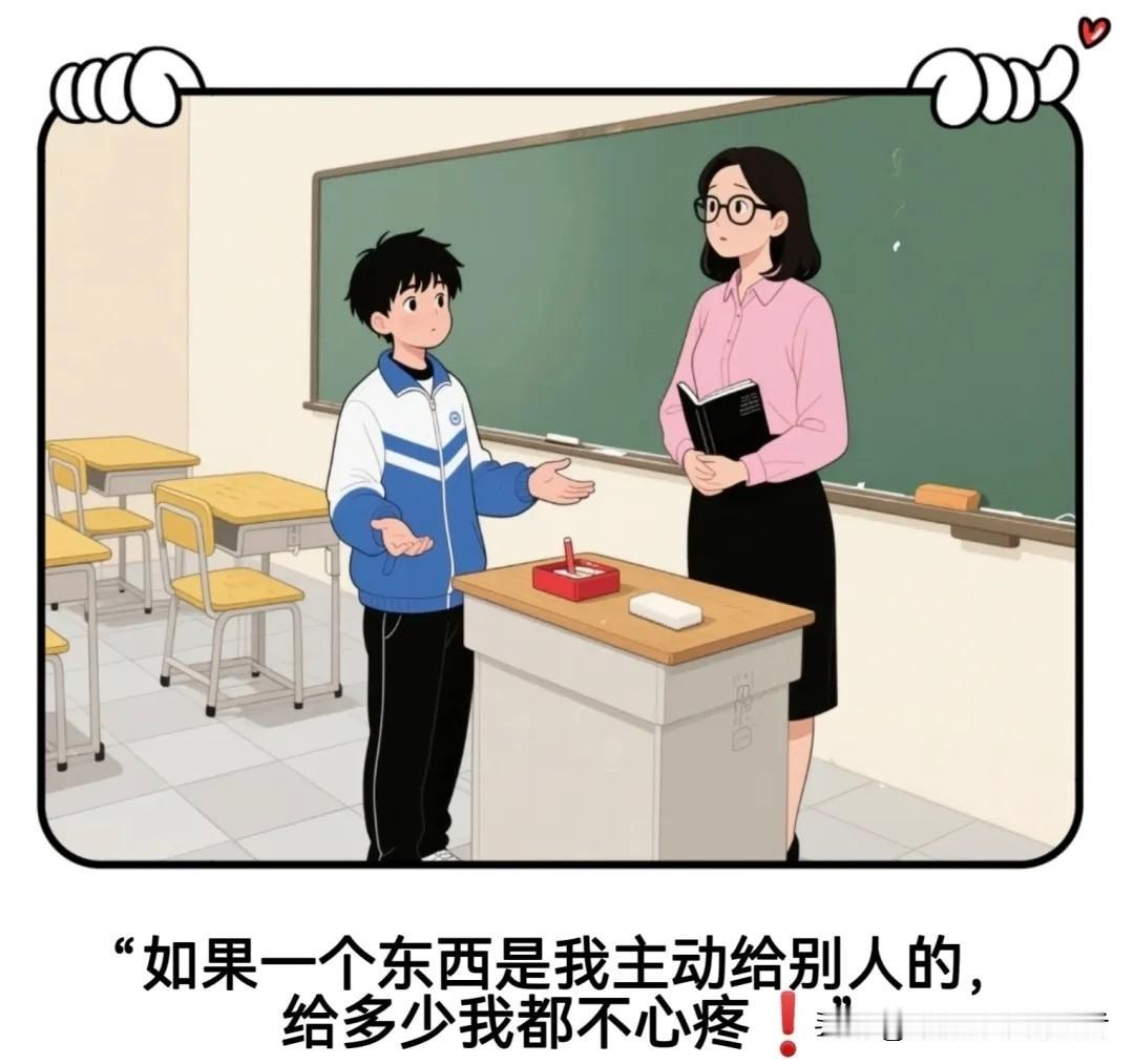 趣味漫画：如果一个东西是我主动给别人的，给多少我都不心疼。可如果对方硬管我要，我