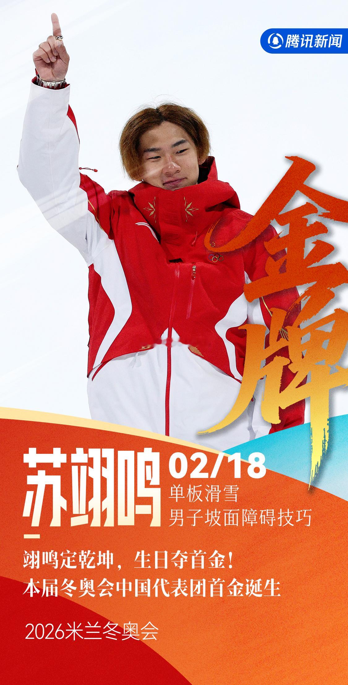 牛逼牛逼牛逼！！！！苏翊鸣金牌！！！！第一块金牌终于来啦！！！ 