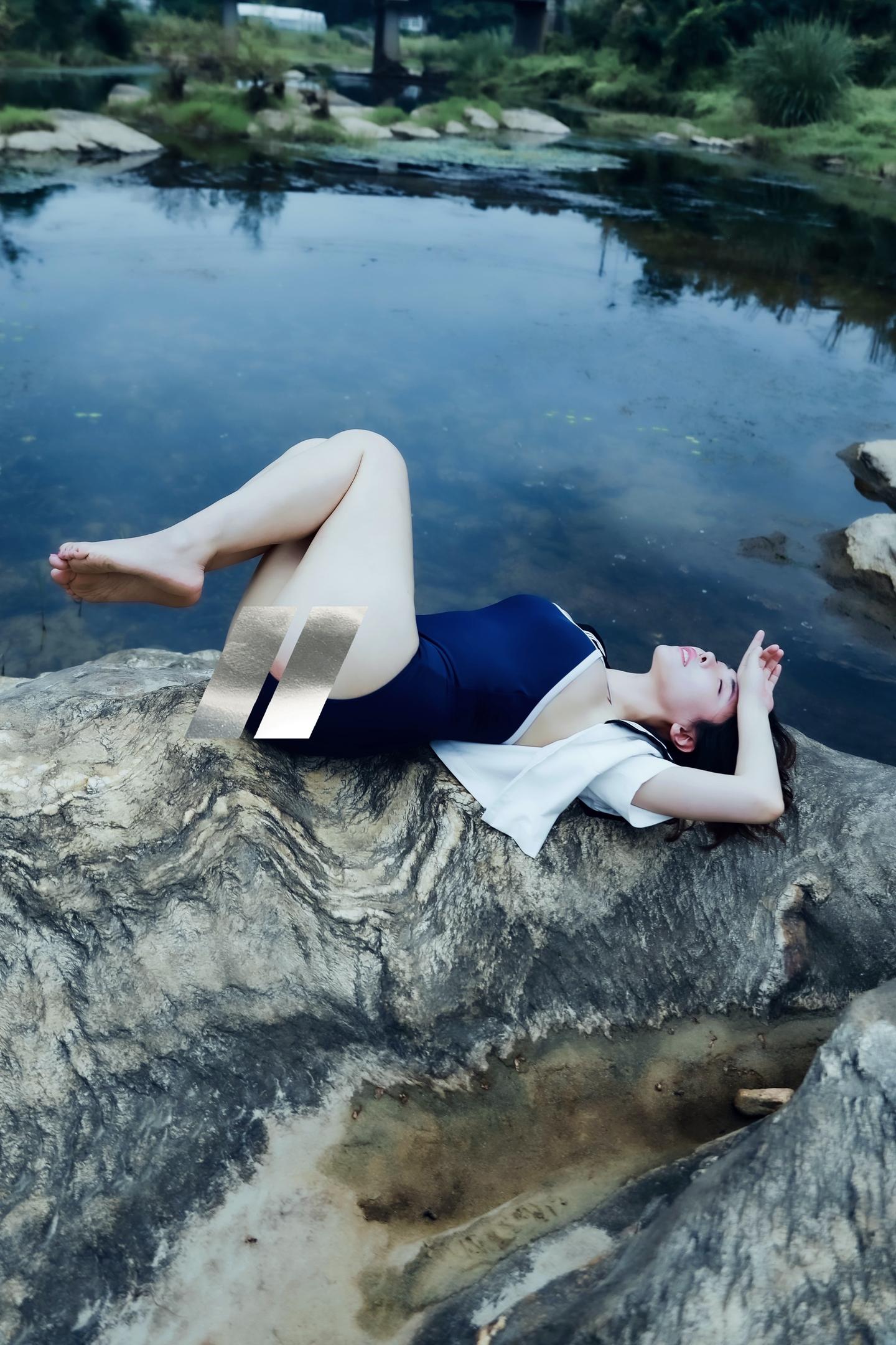 就这样躺下｜感受山水的慵懒时光。《少女氛围感写真》 模特