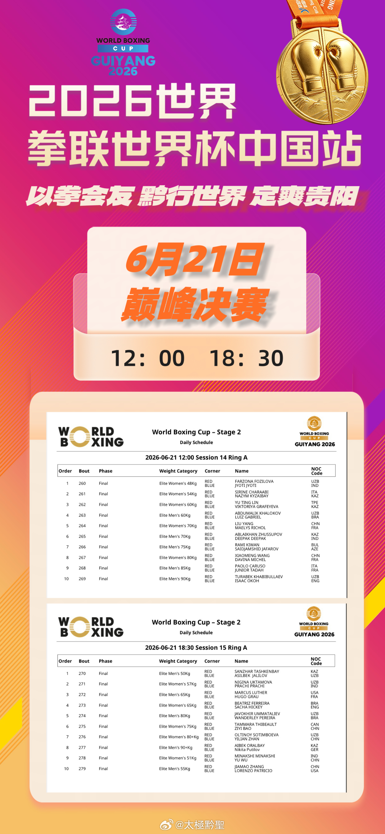 2026世界拳联世界杯中国站以拳会友黔行世界 定爽贵阳6月21日巅峰决塞12: 