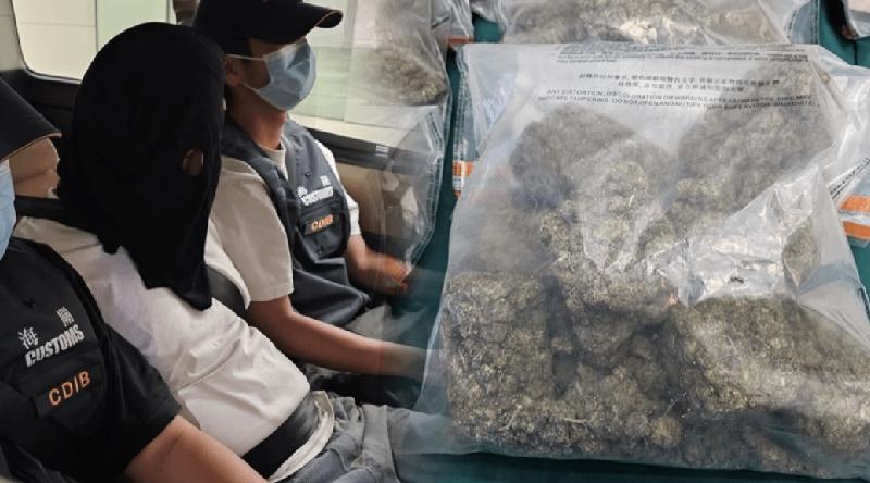 香港海关昨日（21日）侦破一宗毒品案件，共检获约28.6公斤怀疑大麻花、约1克怀