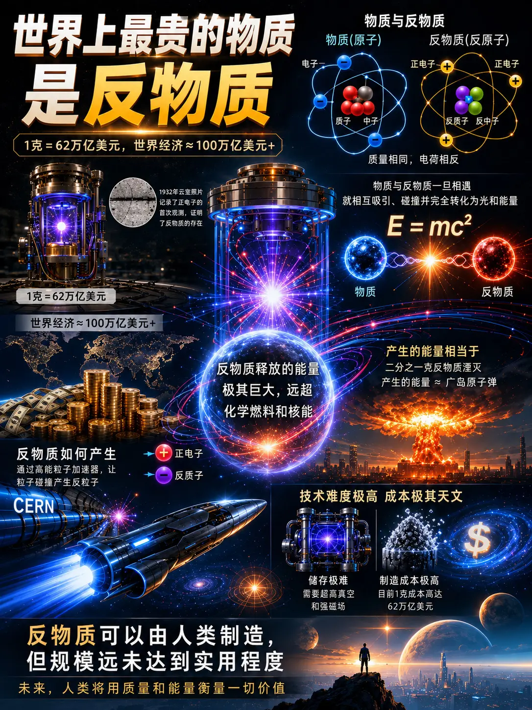 世界上最贵的物质。一克=62万亿美元。