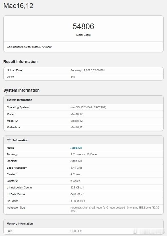 【M4 MacBook Air首现Geekbench：性能逼近MacBook P