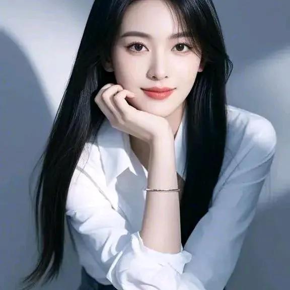 优雅气质女神，白衬衫下的迷人微笑气质白衬衫 淡雅白装自拍 职场女神衬衫 温柔衬衫