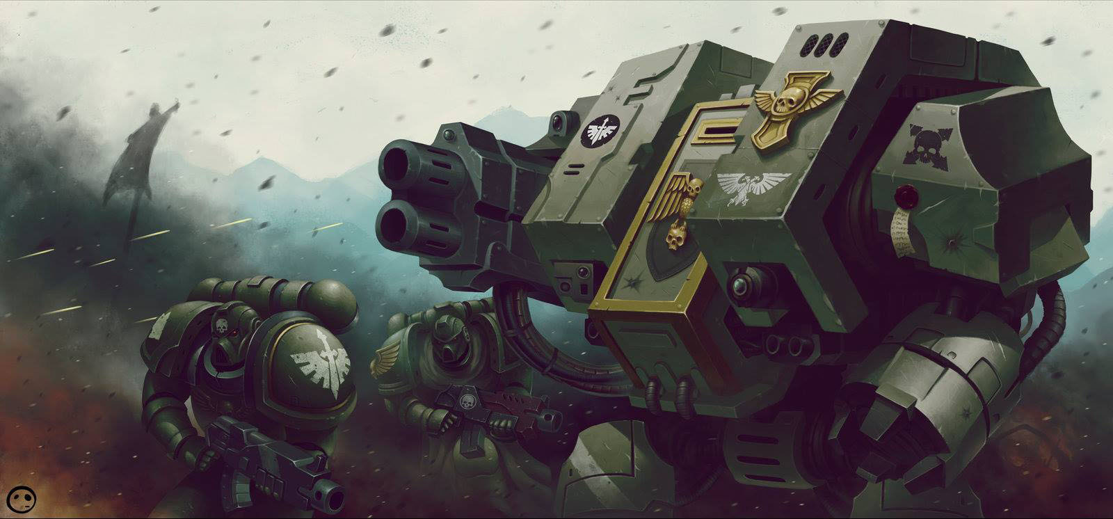 战锤40k 黑暗天使无畏机甲by Ro Man 