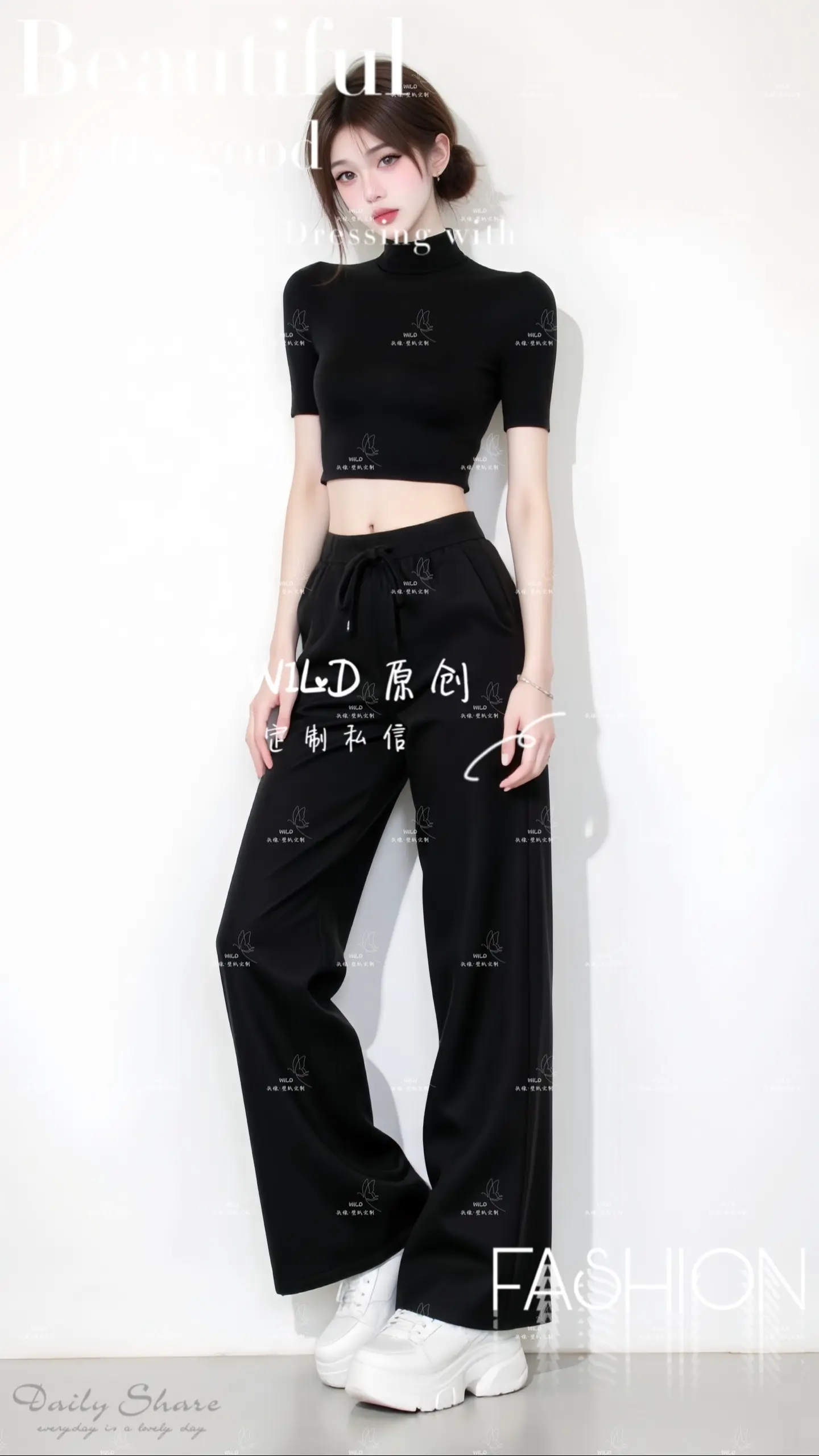温柔简单。女生立绘