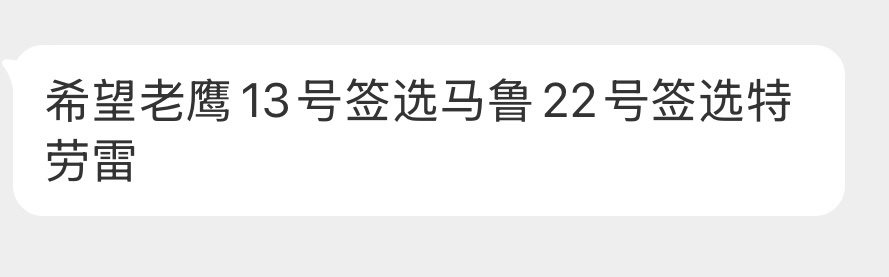 讨论投稿｜球迷留言：希望老鹰13号签选马鲁22号签选特劳雷大家怎么看？欢迎评论区