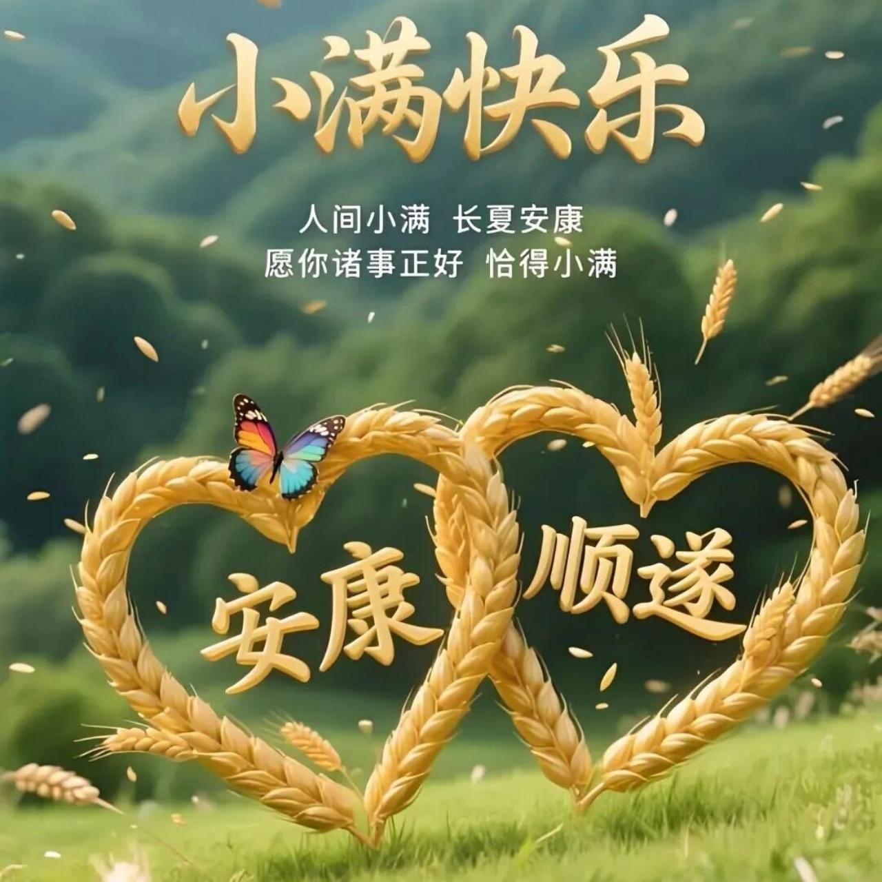用满分的幸福和快乐，用满分的祝福和问候，把你的心扉填得满满的。今天是小满，祝你一