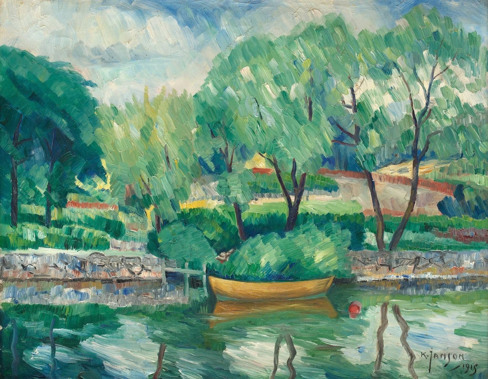绿色的风景，1915年，瑞典画家Knut Janson 