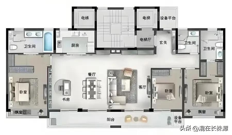 在长沙，花500万买这样的大平层你愿意吗？
长沙房价不高，一个湘潭的亲戚想在长沙