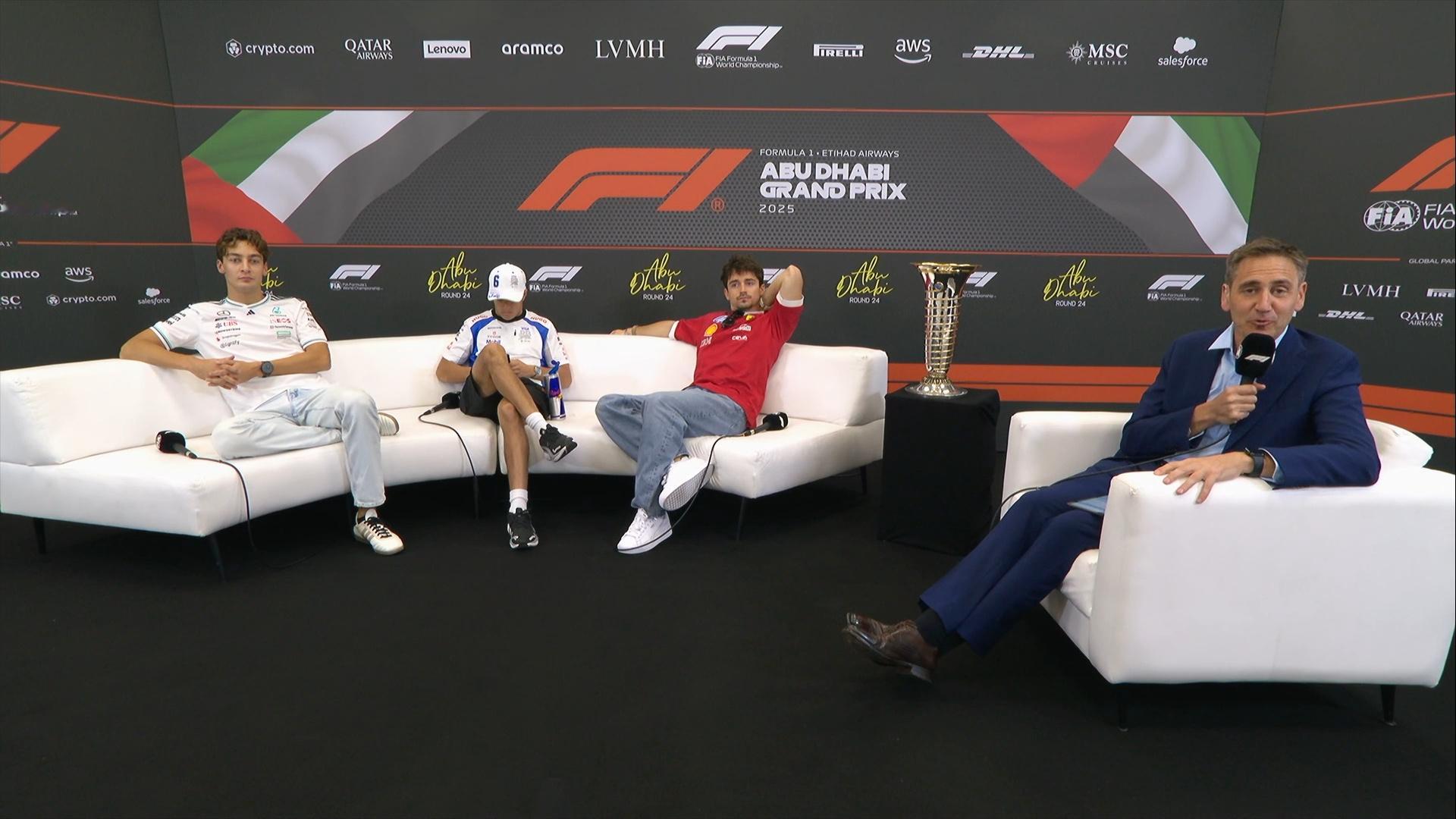 阿布扎比大奖赛周四例行车手媒体会第一组F12025F1阿布扎比大奖赛