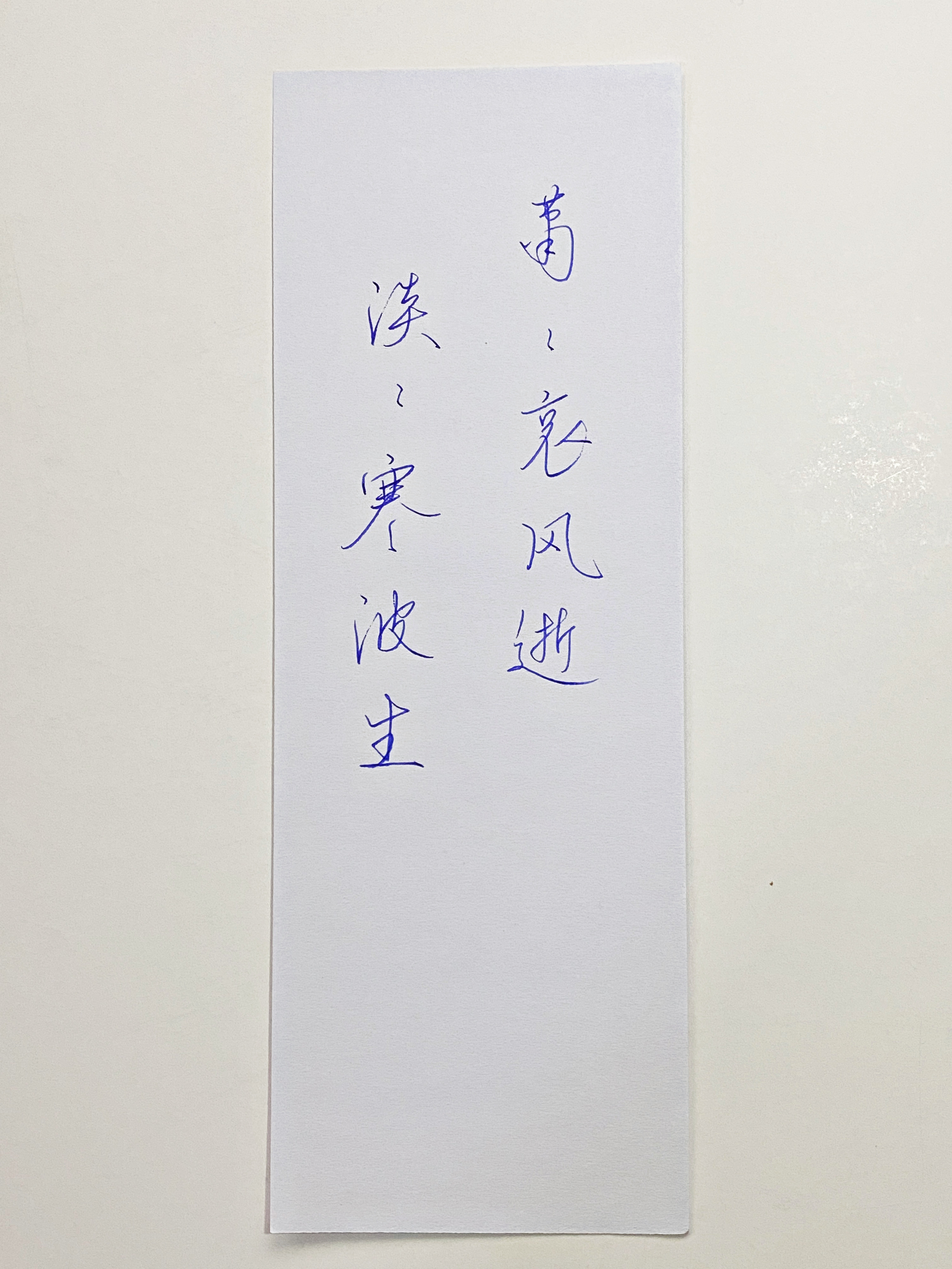 练字  淡淡寒波生 