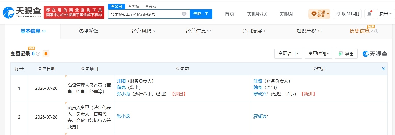 粉笔公告自曝多项决策失误【粉笔创始人张小龙卸任多职】8月7日，据媒体报道，粉笔公